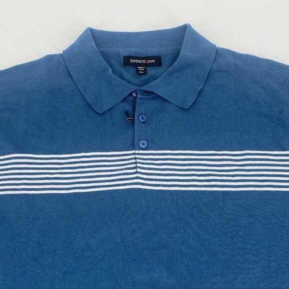DSTRCT&ROW Sweater Mens Size XXL Collared Blue Stripe Pullover Stitchfix NWT - Picture 3 of 10
